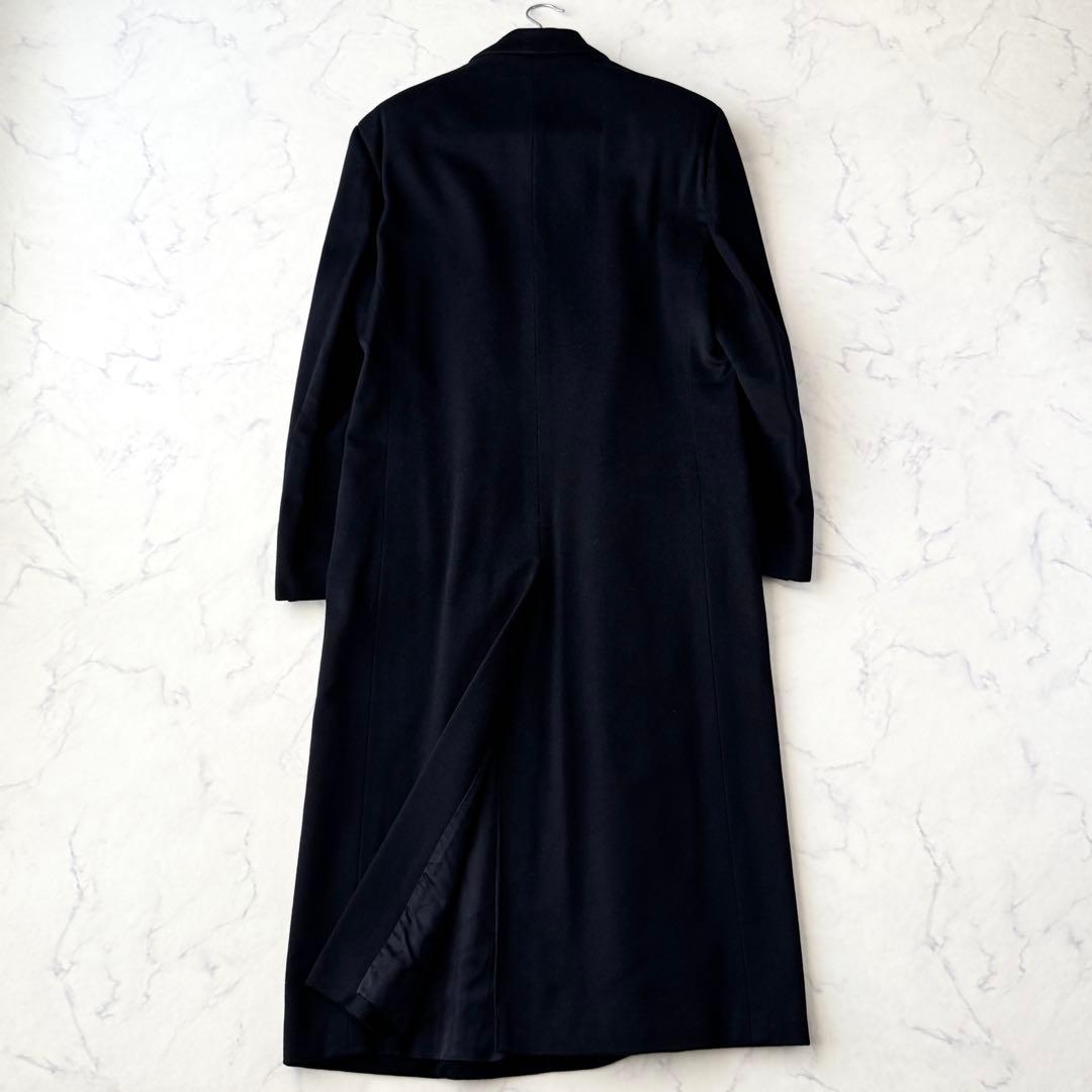 ジョルジオ アルマーニ ダブル ロング チェスター コート 黒 48 XL程