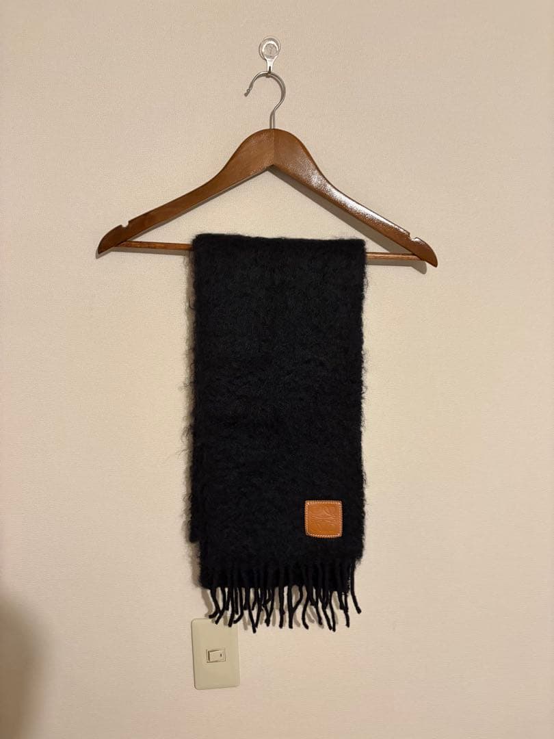 LOEWEアナグラム　モヘアマフラー　黒