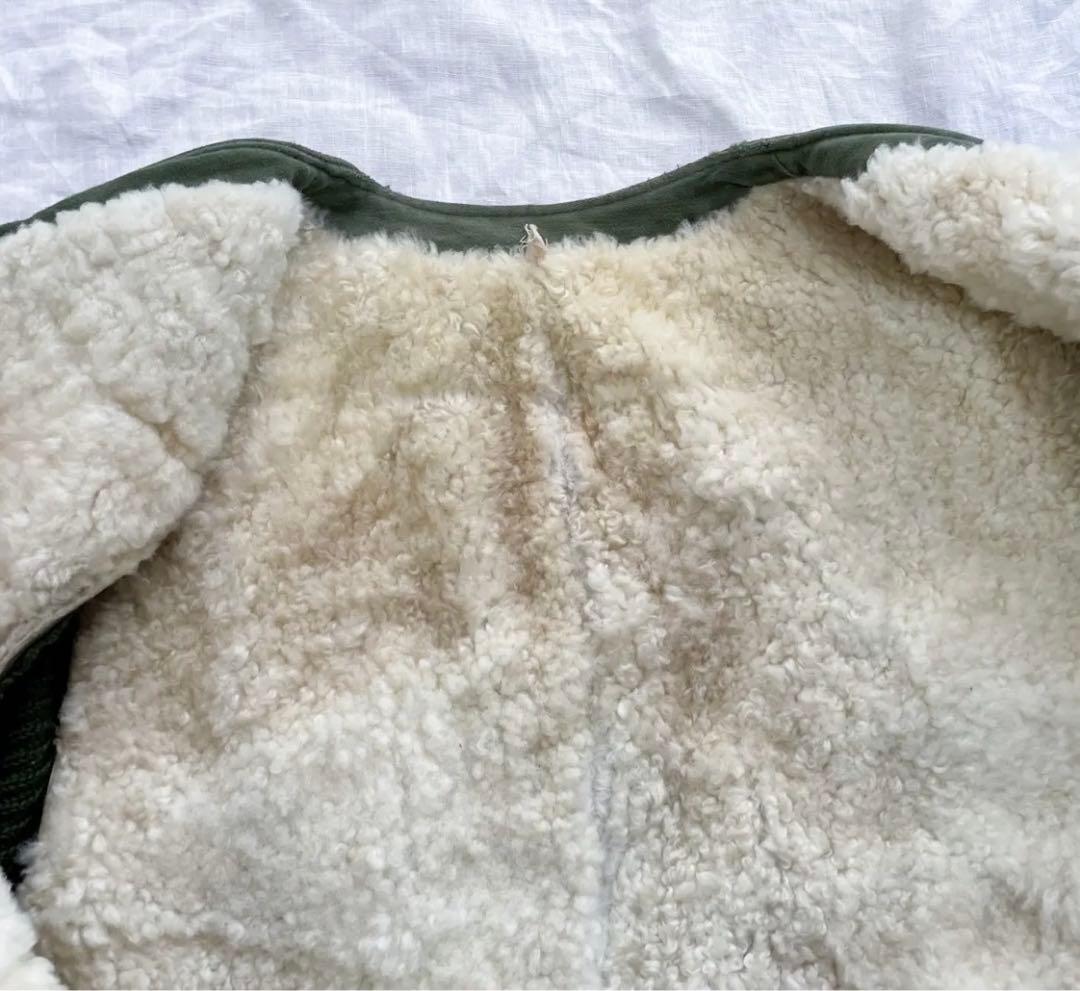 60s フレンチヴィンテージ ニット ムートン サーヴァントジャケット