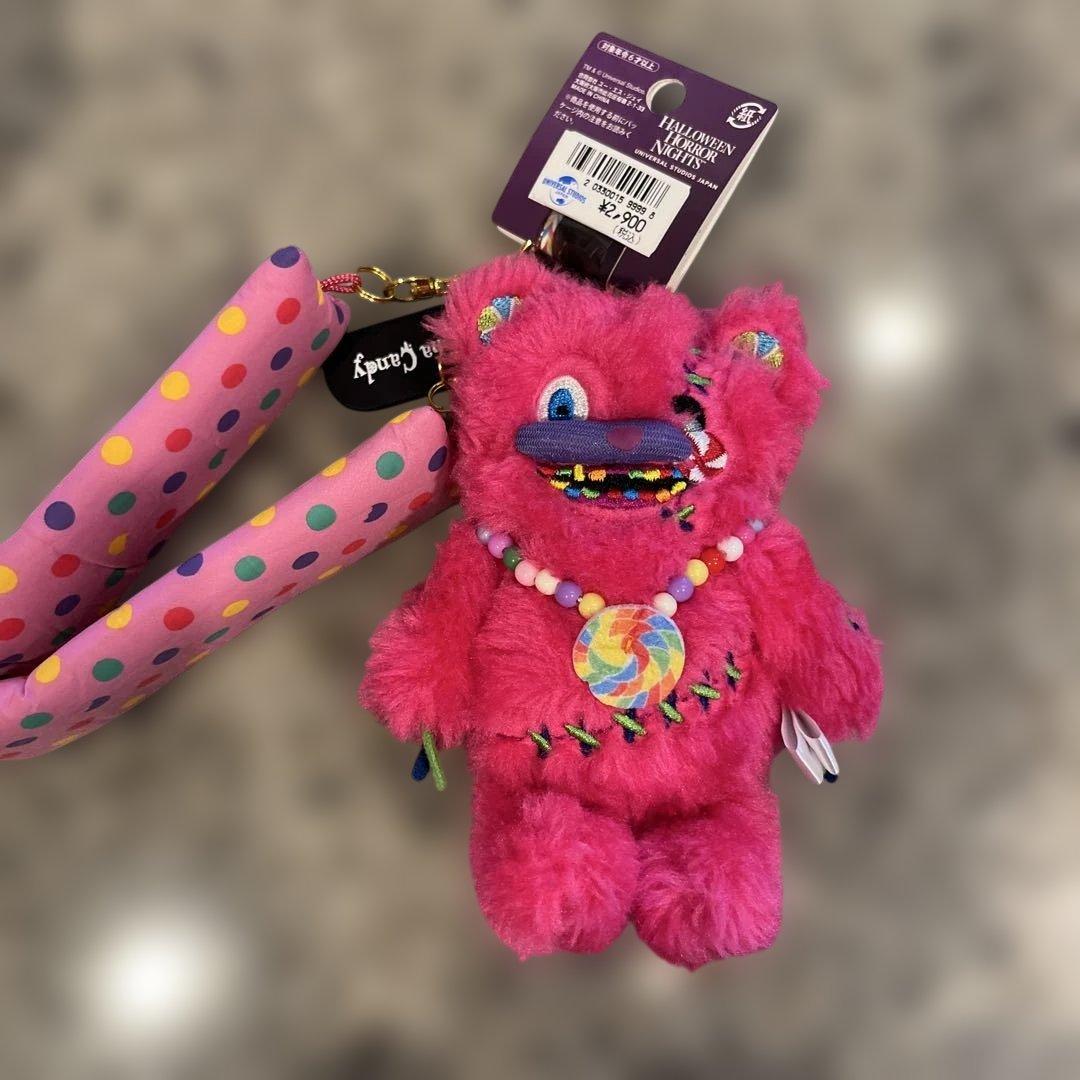 USJ ユニバ ハミクマ ストラップ付き マスコットキーチェーン キーホルダー