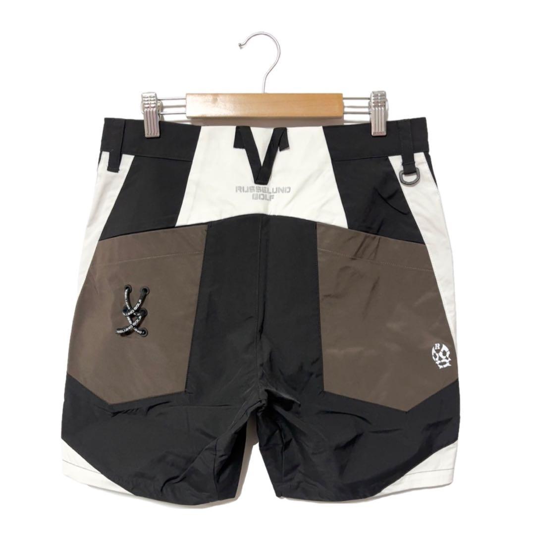 新品 ラッセルノ ゴルフ カラーパネル ショーツ ブラック L 5 ゴルフウェア