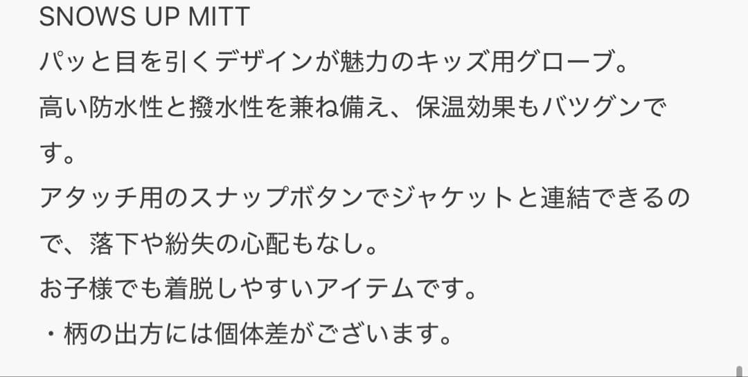 ROXY GIRL スキーウェアとグローブ120センチぐらい