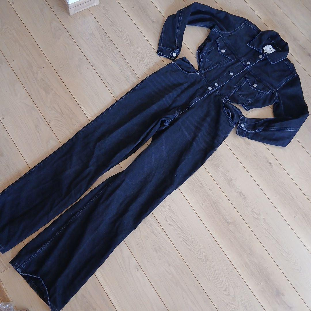 ZARA ダークブルー オールインワン