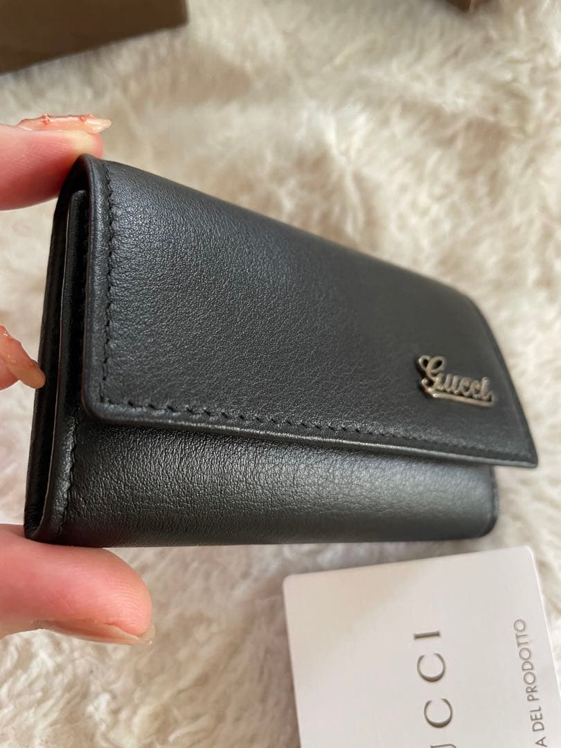 GUCCI 黒 レザー キーケース　新品未使用　グッチ　本革