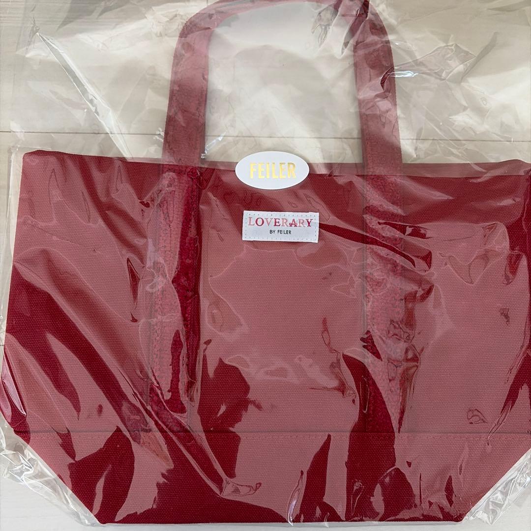 新品未使用　ラブラリー　ワッペントートバッグ　レッド