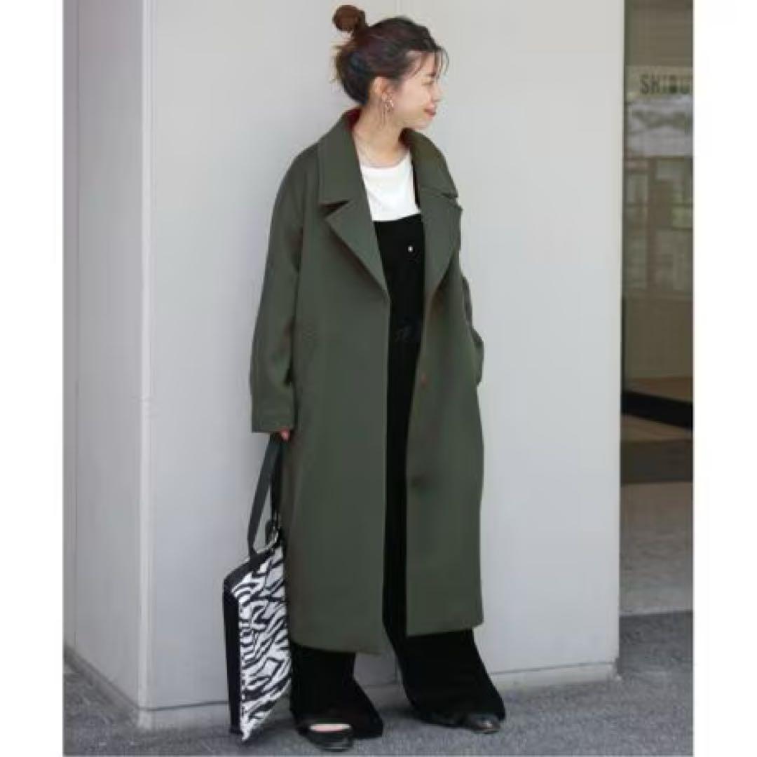 ジャーナルスタンダード　スーパー140ビーバーコクーンコート　グリーン