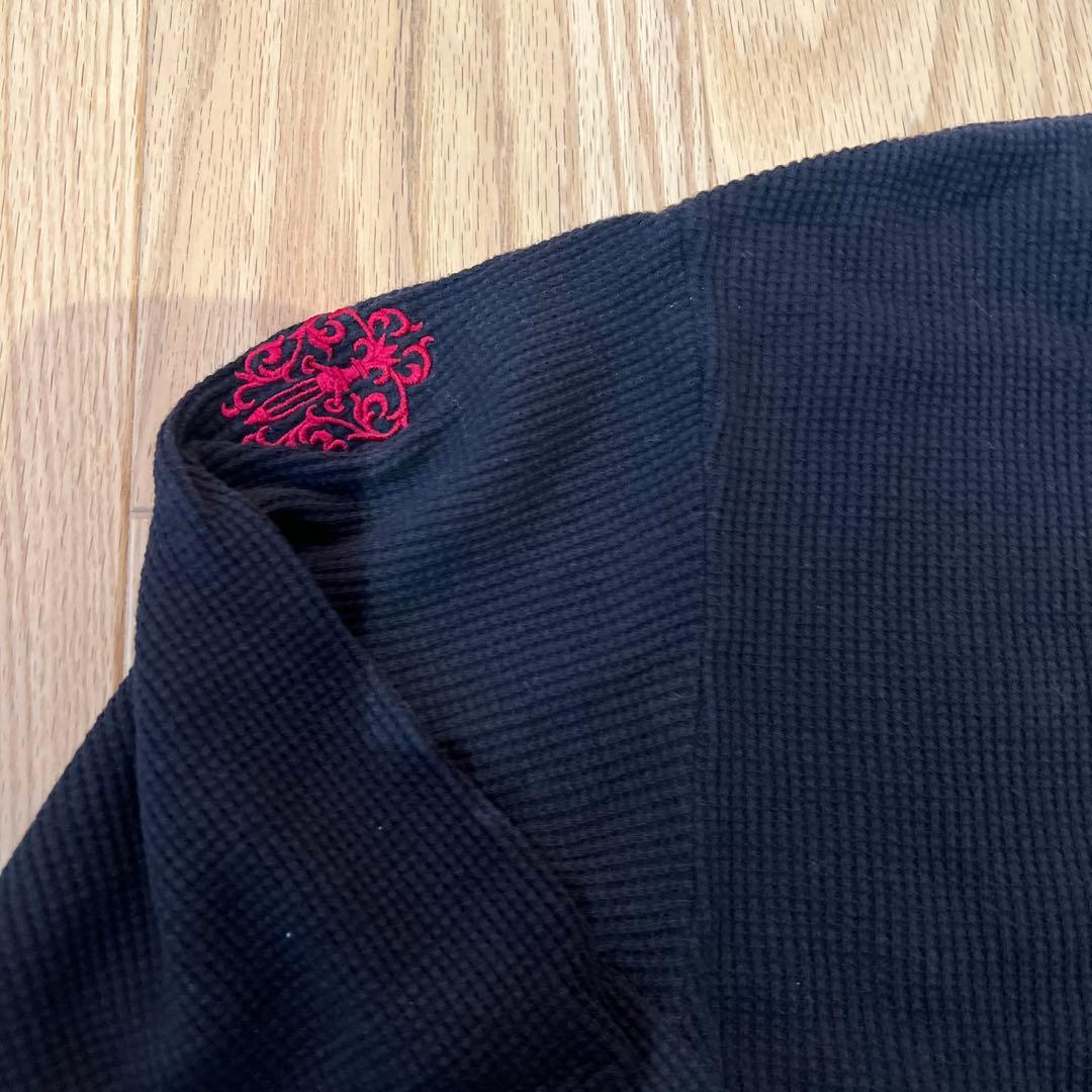 クロムハーツ黒いリブ編み長袖カットソー