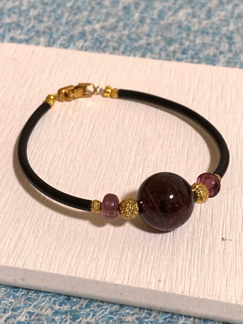 ルベライト K18 ブレスレット/天然石 パワーストーン MARIHA