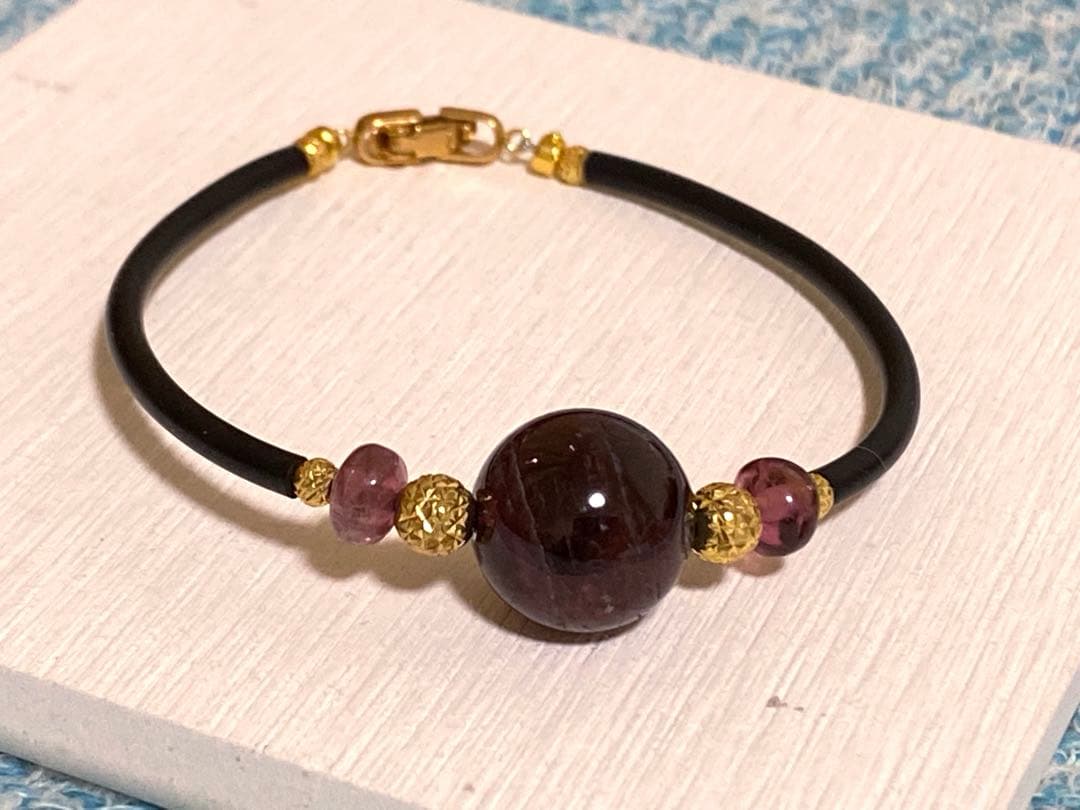 ルベライト K18 ブレスレット/天然石 パワーストーン MARIHA