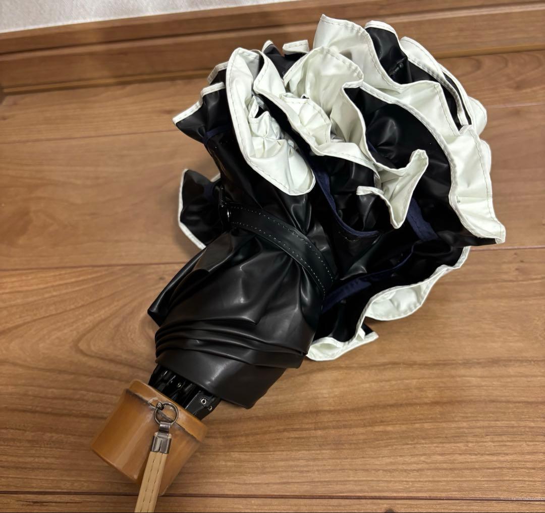 芦屋ロサブラン日傘 3段折フリル 遮光率100％