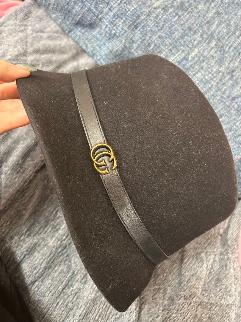 Gucci ウールハット 黒 GGロゴ