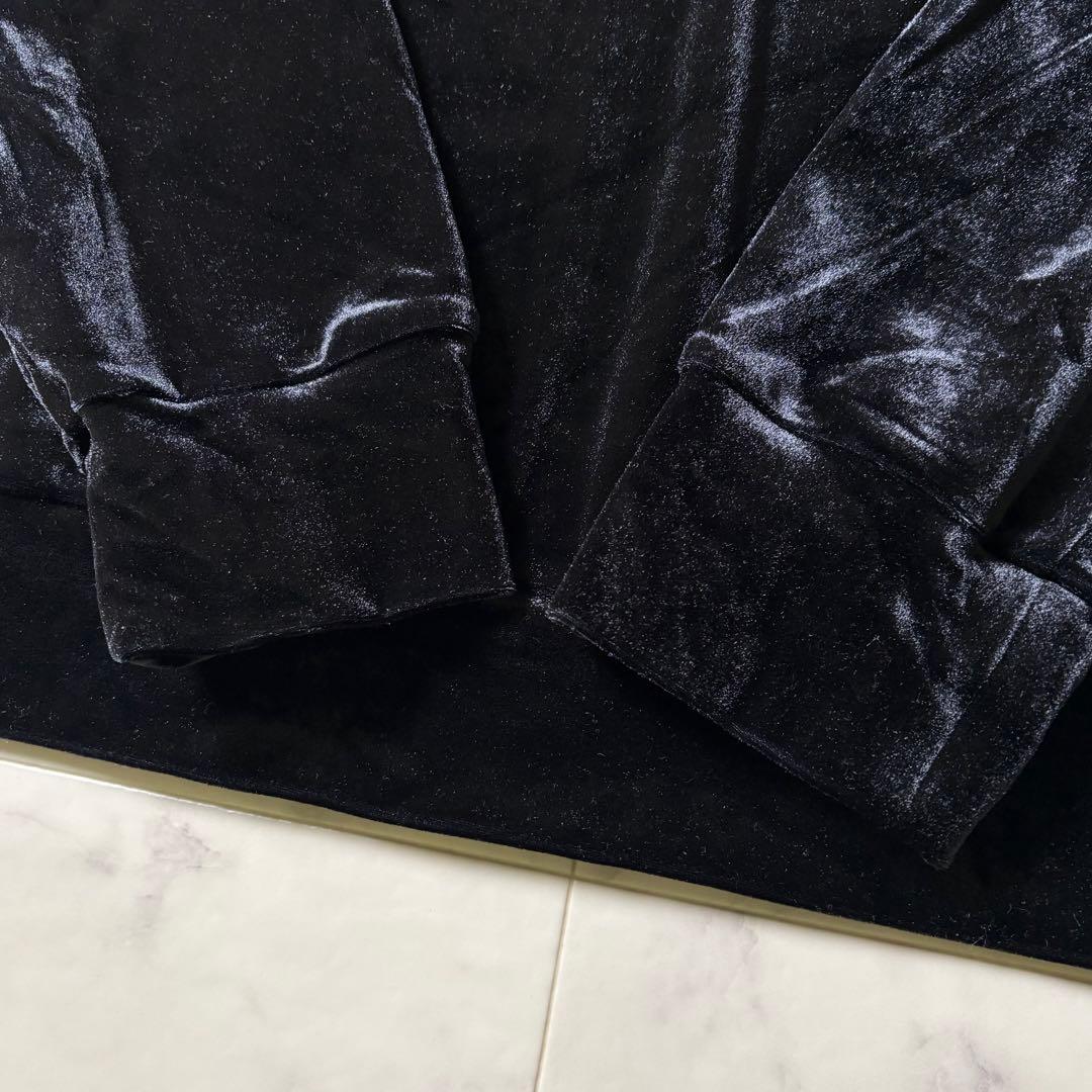 未使用タグ付き MARK&LONA ベロア シャツ チャーム付き 50/XL 黒