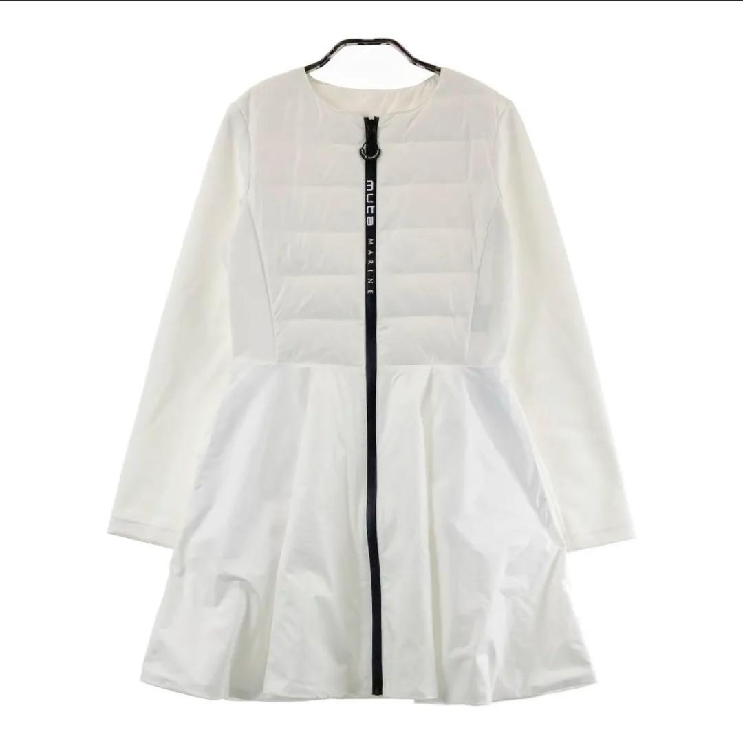 サイズ2 MUTA MARINE ムータマリンダウン長袖ワンピース ホワイト