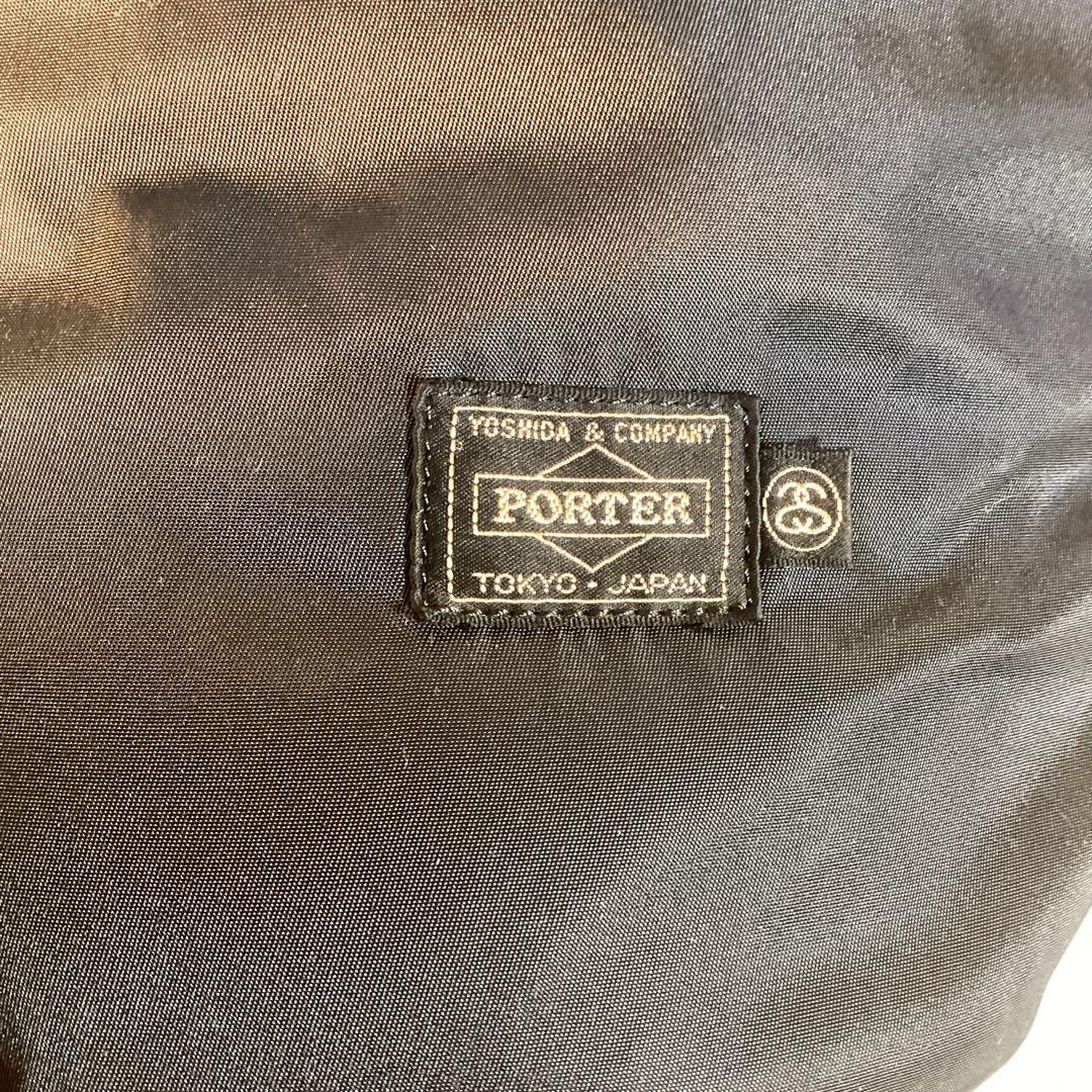 ポーター&ステューシーWネーム　アイアンブルーバケツ型2WY美品