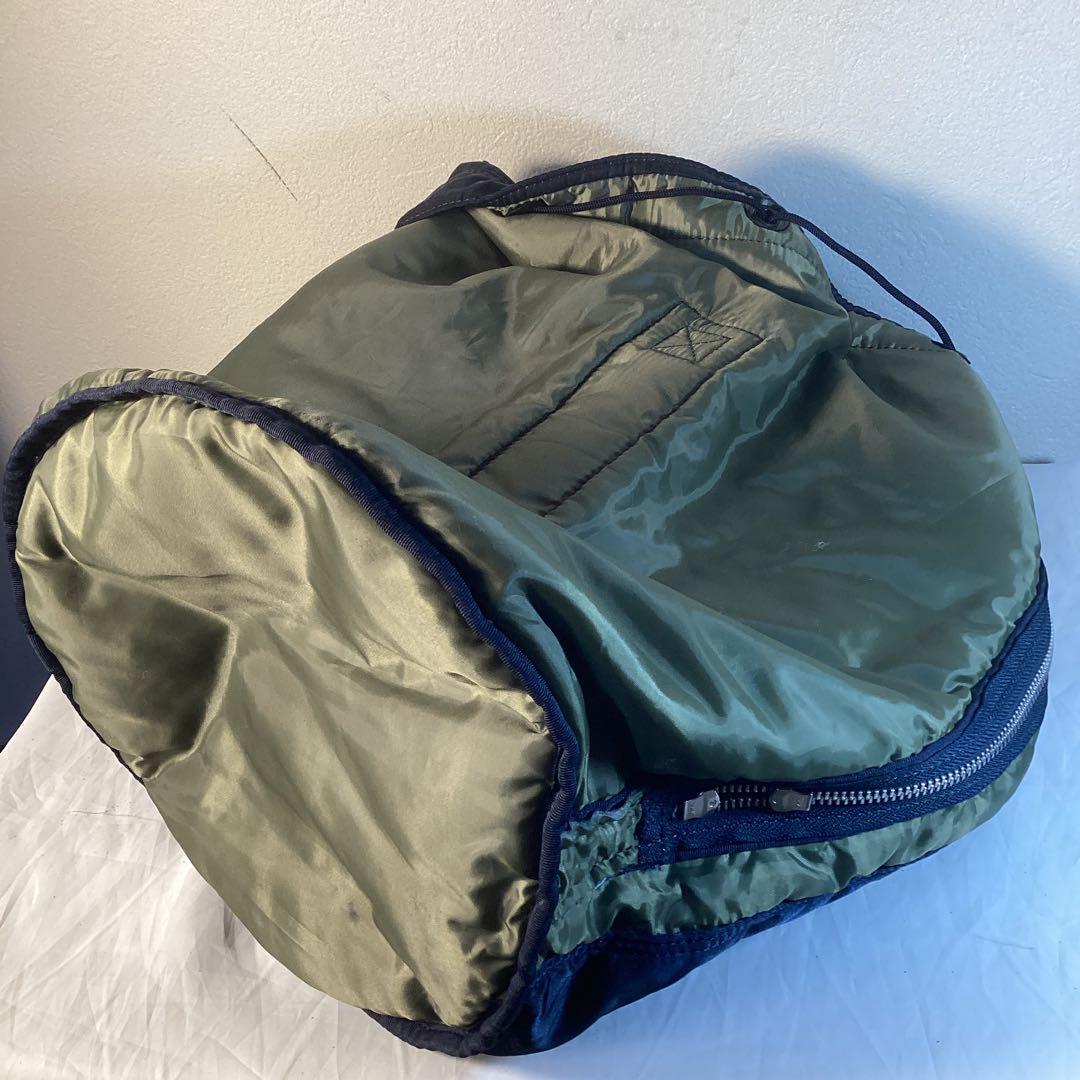 ポーター&ステューシーWネーム　アイアンブルーバケツ型2WY美品