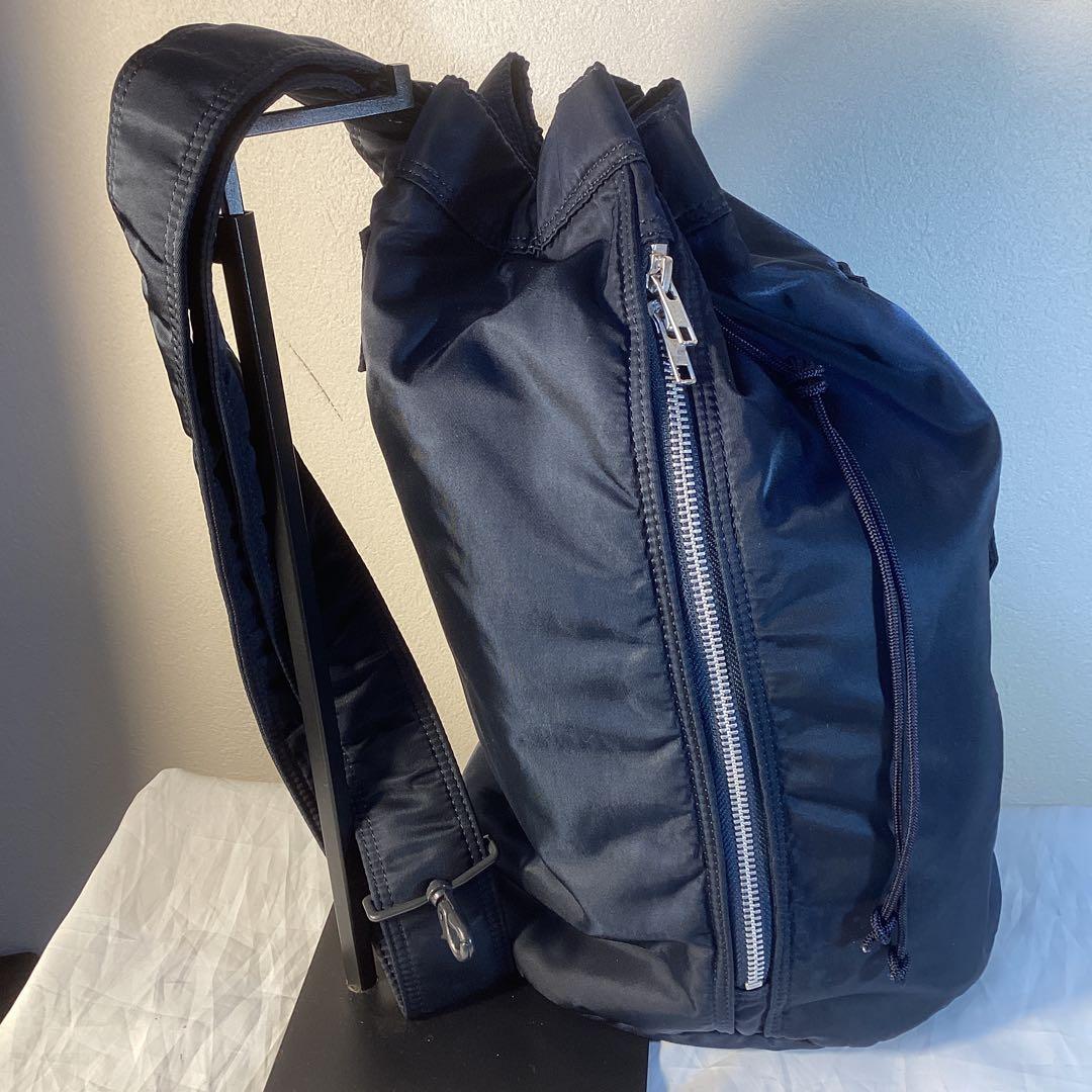 ポーター&ステューシーWネーム　アイアンブルーバケツ型2WY美品