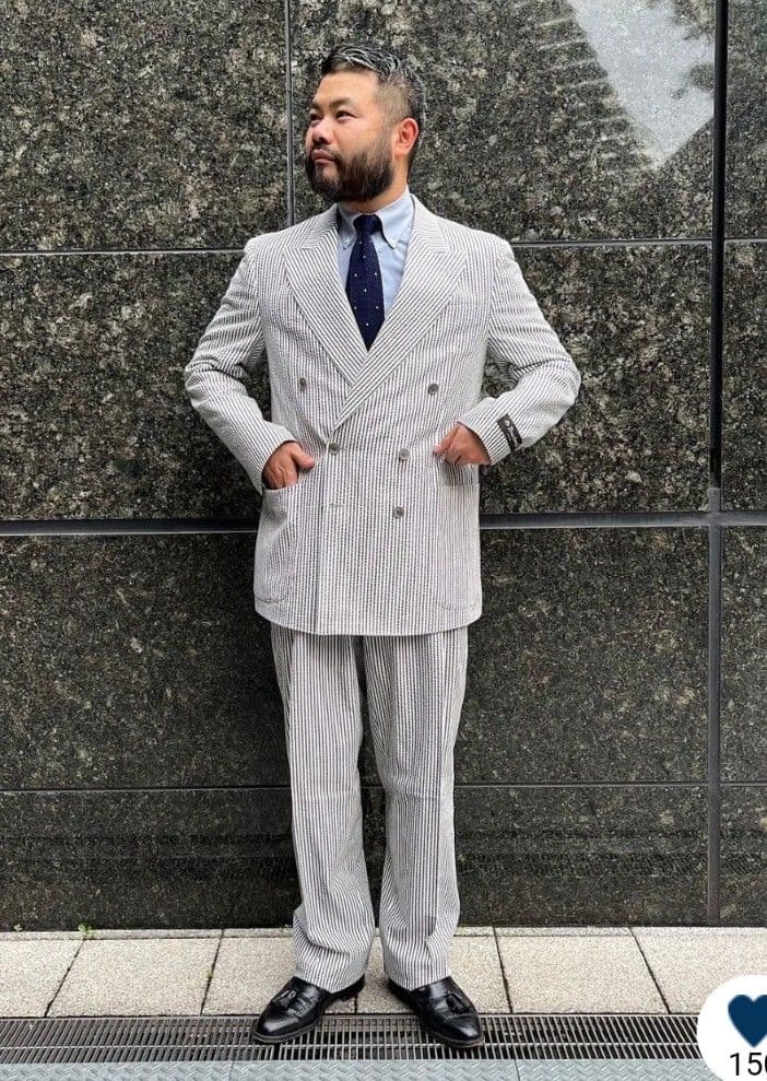 更に！値下げ！SHIPS&SouthWickのシアサッカーダブルブレストスーツ