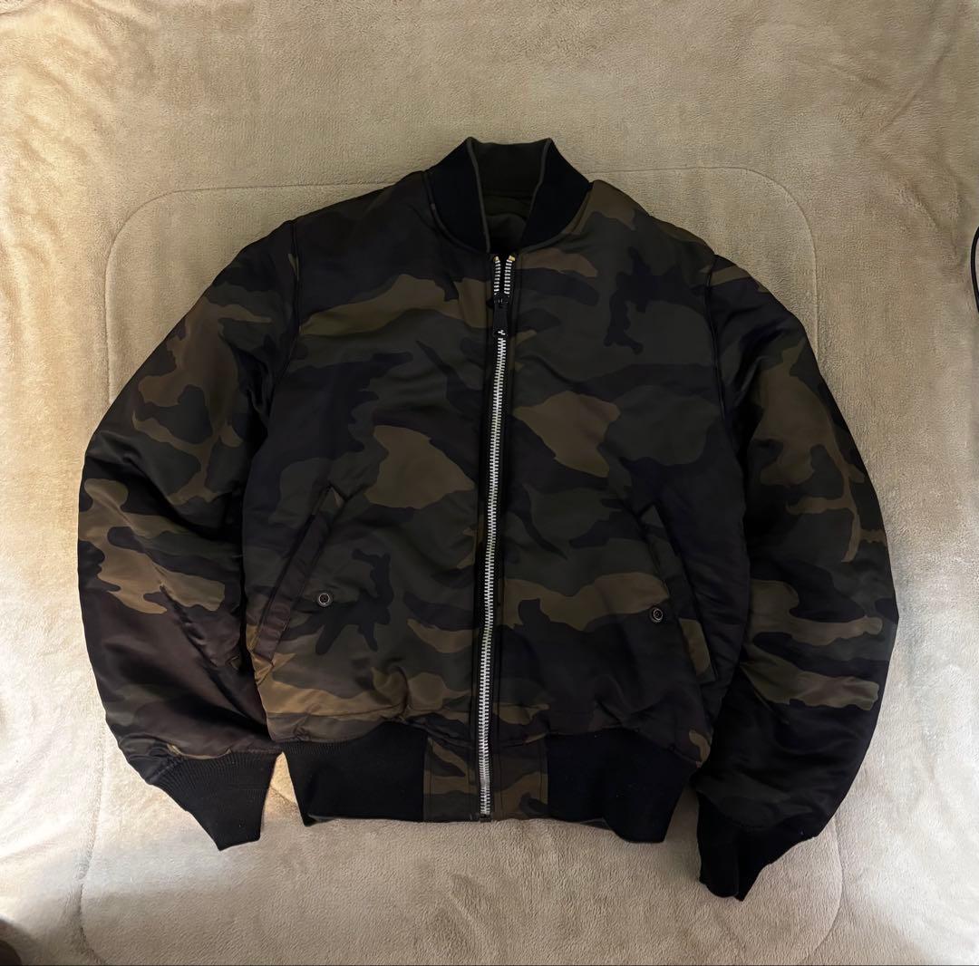 ALPHAアルファ　MA-1 フライトジャケット　迷彩　カーキ　リバーシブル