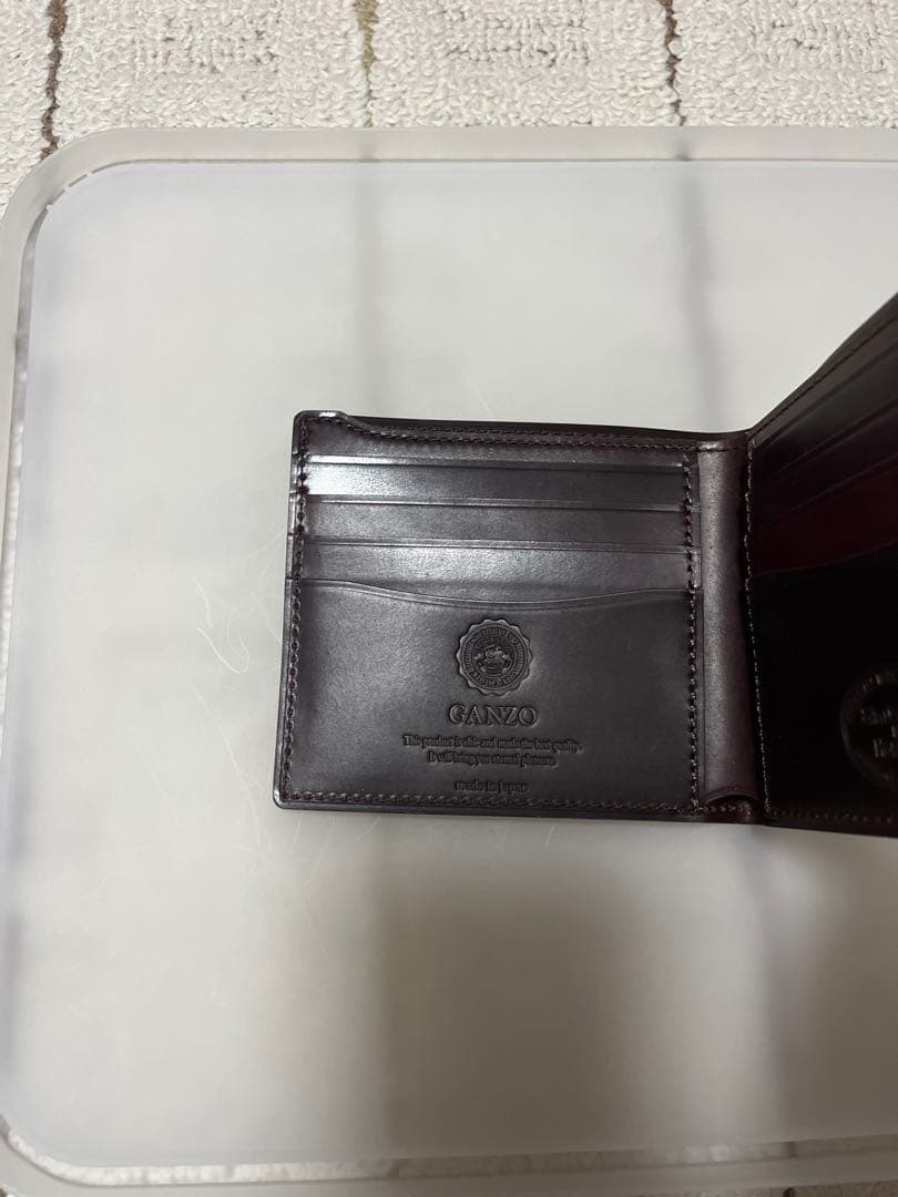 オ*ダ様 GANZO シェルコードバン2 純札入れ バーガンディ