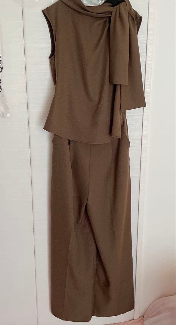 【定価以下】 L’AUBE BLANC サイドボウタイコンビネーション/ブラウン