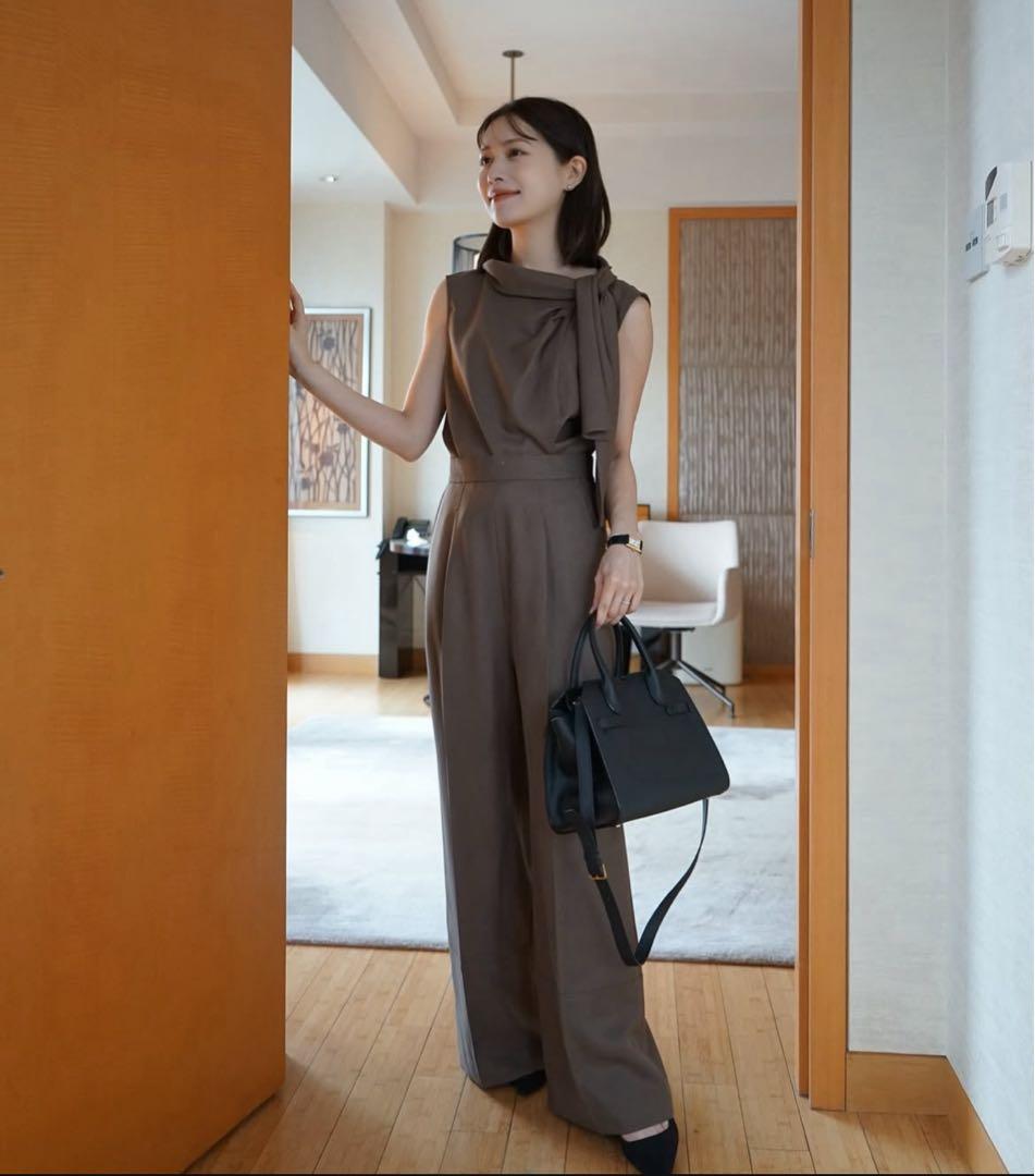 【定価以下】 L’AUBE BLANC サイドボウタイコンビネーション/ブラウン