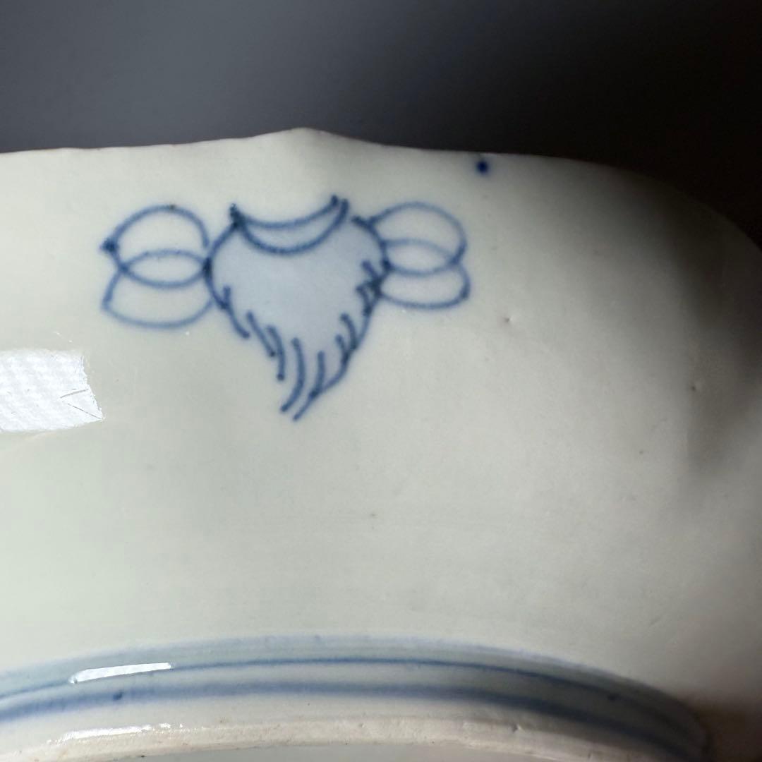 古伊万里　色絵瓢箪文様七寸輪花形皿　6枚　金蘭手　七宝文　唐獅子　21cm　珍品