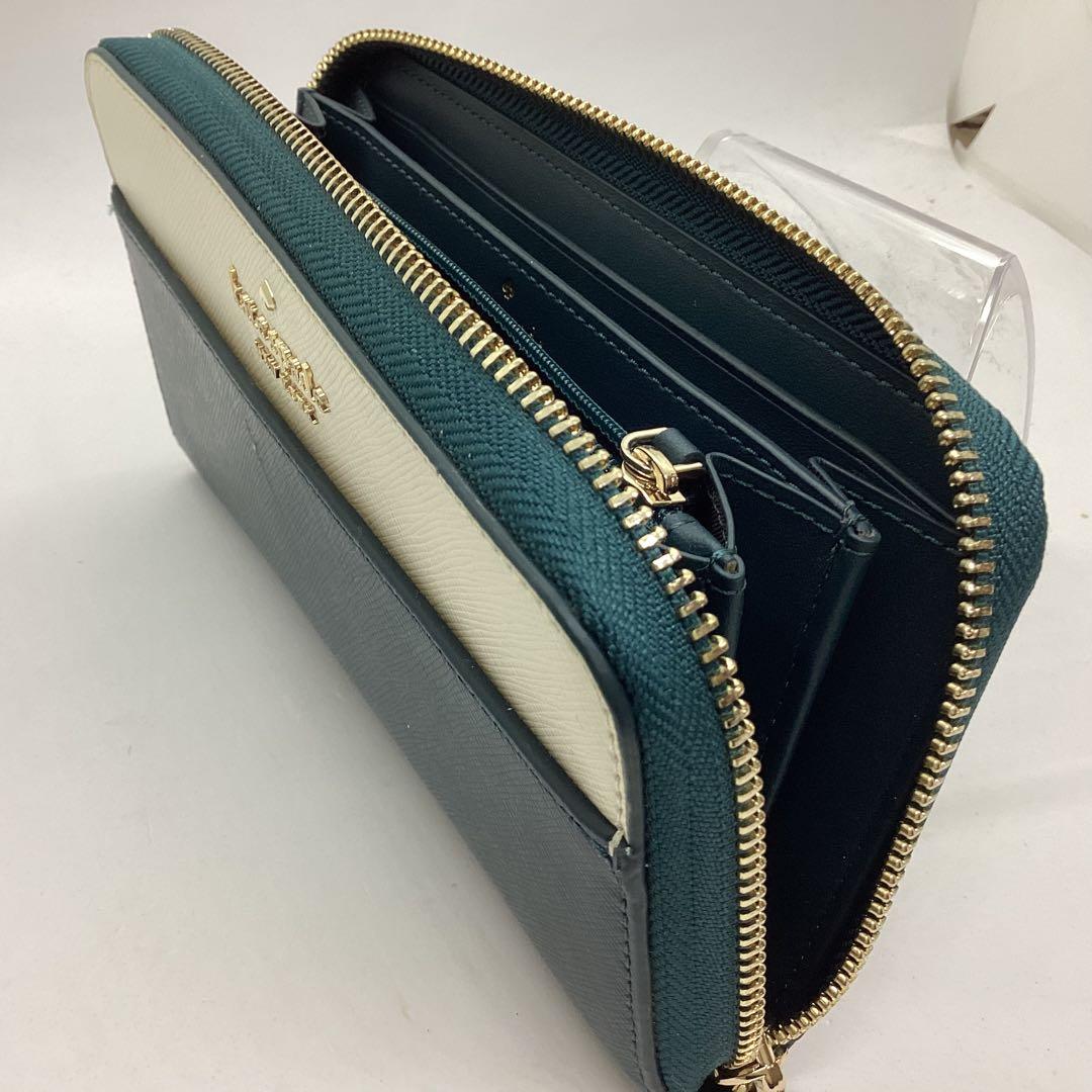 Kate Spade バイカラー　ラウンド　ファスナー長財布