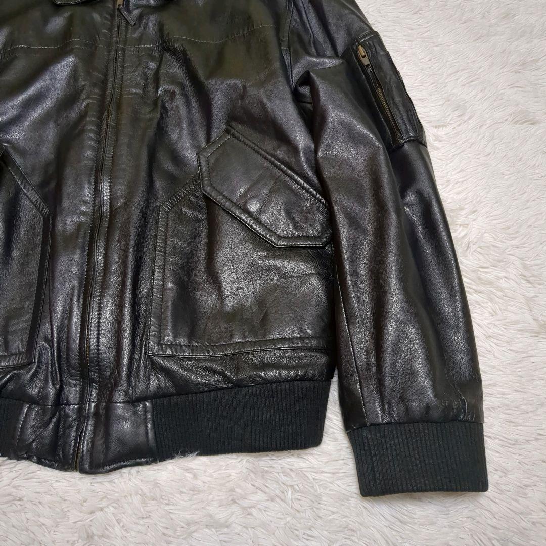 90's CWU-45P 羊革 フライトジャケット 黒 裏地金 グレンフィールド