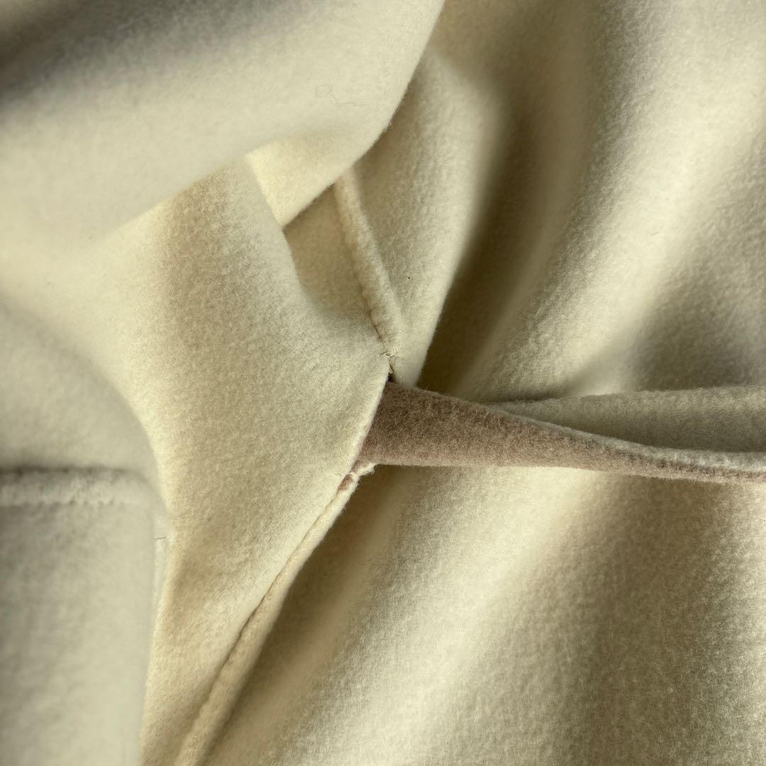 【美品】アンタイトル、ベルテッド配色ミドルリバーコート、ダブルフェイスウール現行