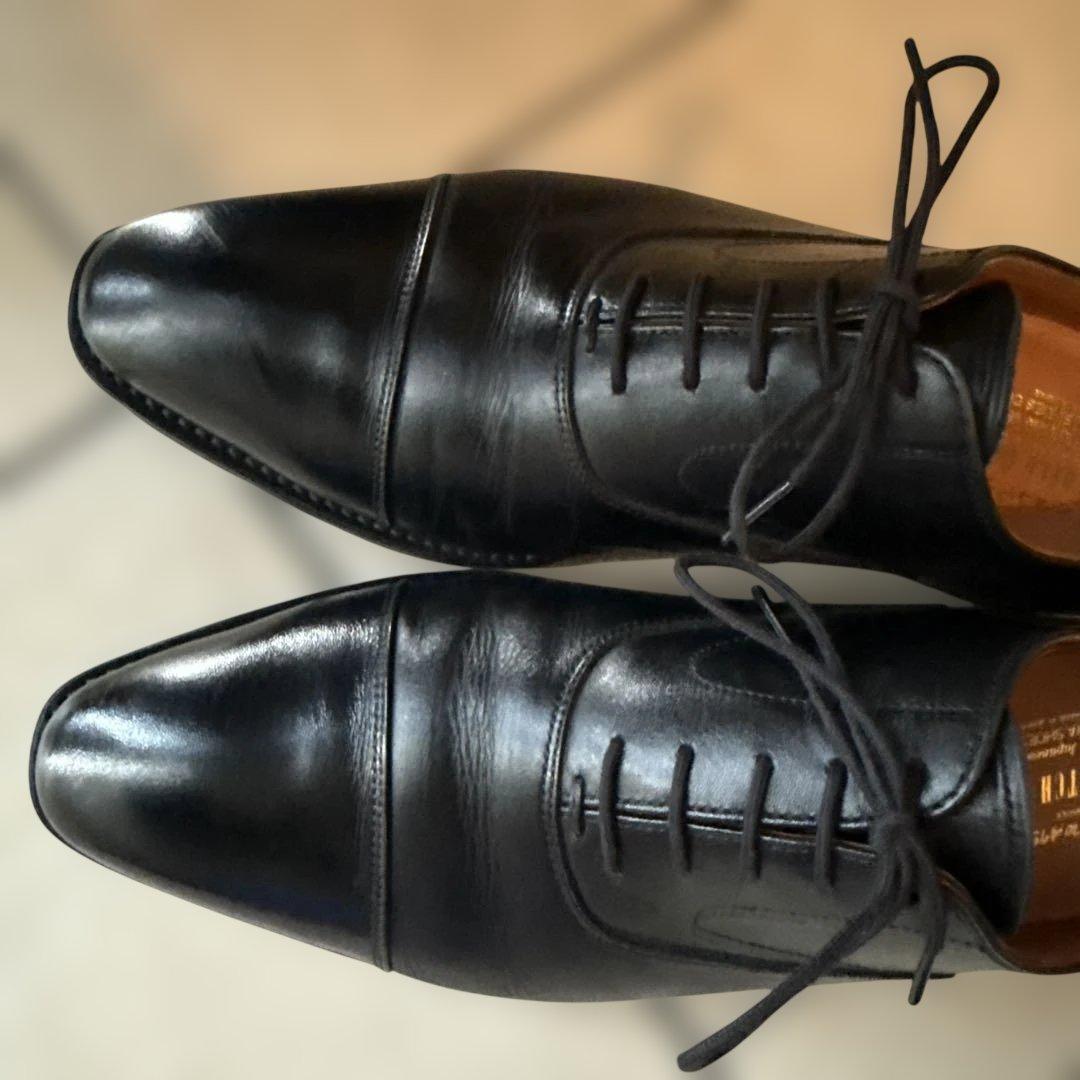 スコッチグレイン　1716 ブラックレザー ストレートチップ