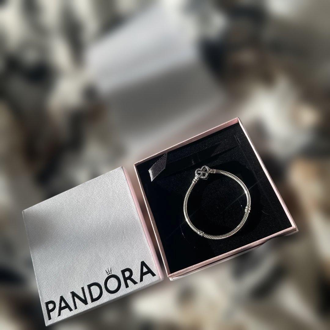 PANDORA Momentsスパークリングインフィニティハートクラスプ16㎝