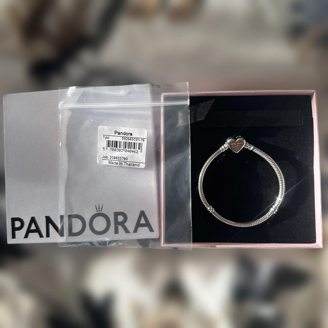 PANDORA Momentsスパークリングインフィニティハートクラスプ16㎝