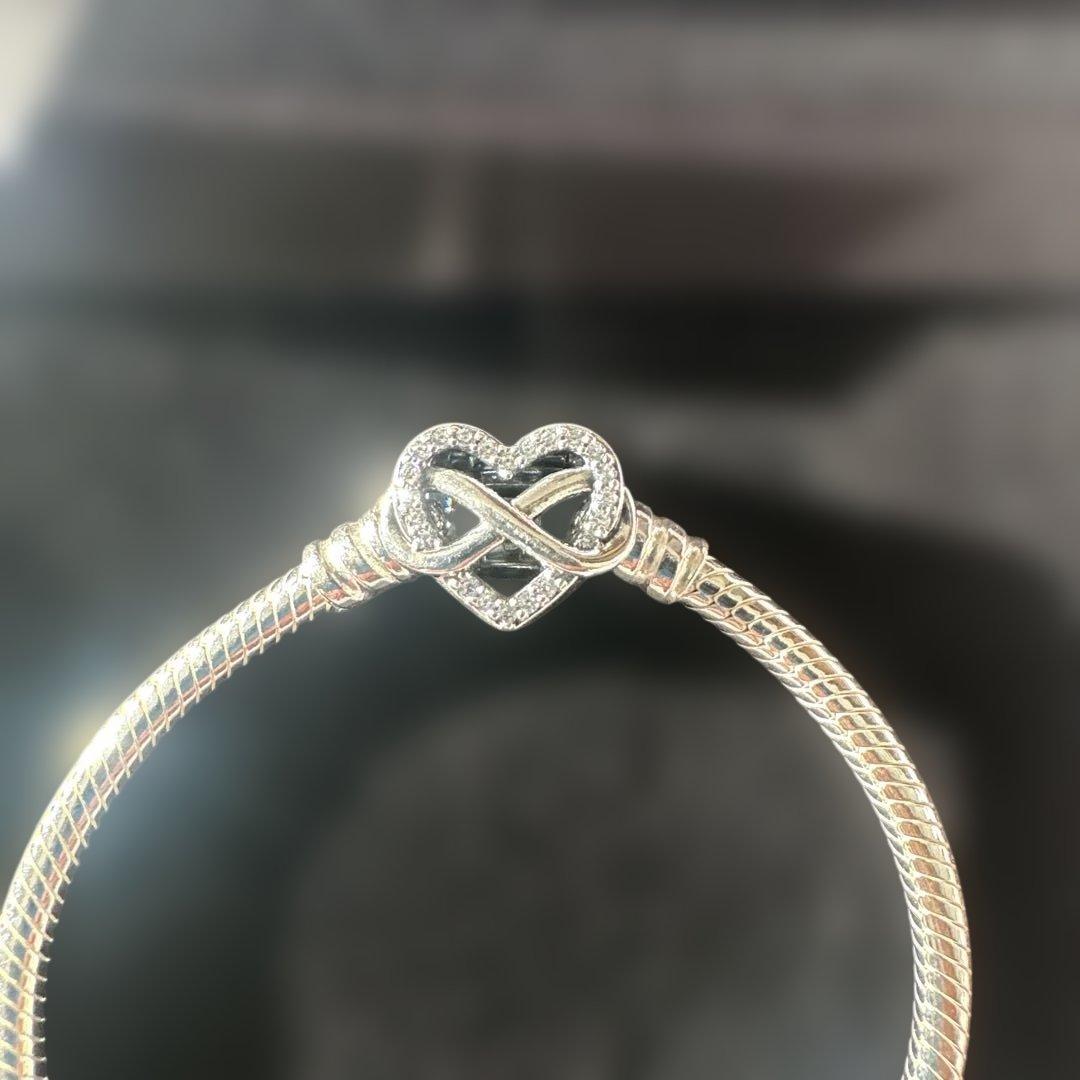 PANDORA Momentsスパークリングインフィニティハートクラスプ16㎝