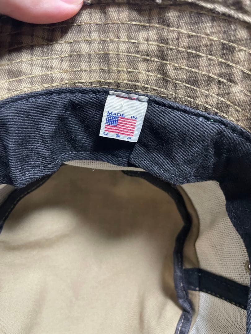 あいみょん着用　vans USA製 バケットハット 90s チェック　ベージュ