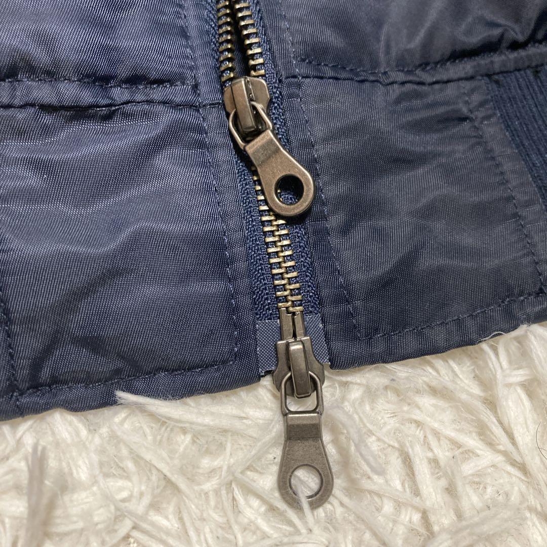 希少サイズ　美品✨ナンバーナイン　ボンバージャケット　L 音符　ダブルジップ 紺