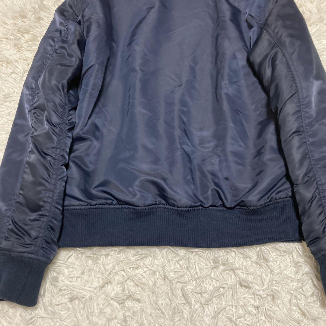 希少サイズ　美品✨ナンバーナイン　ボンバージャケット　L 音符　ダブルジップ 紺