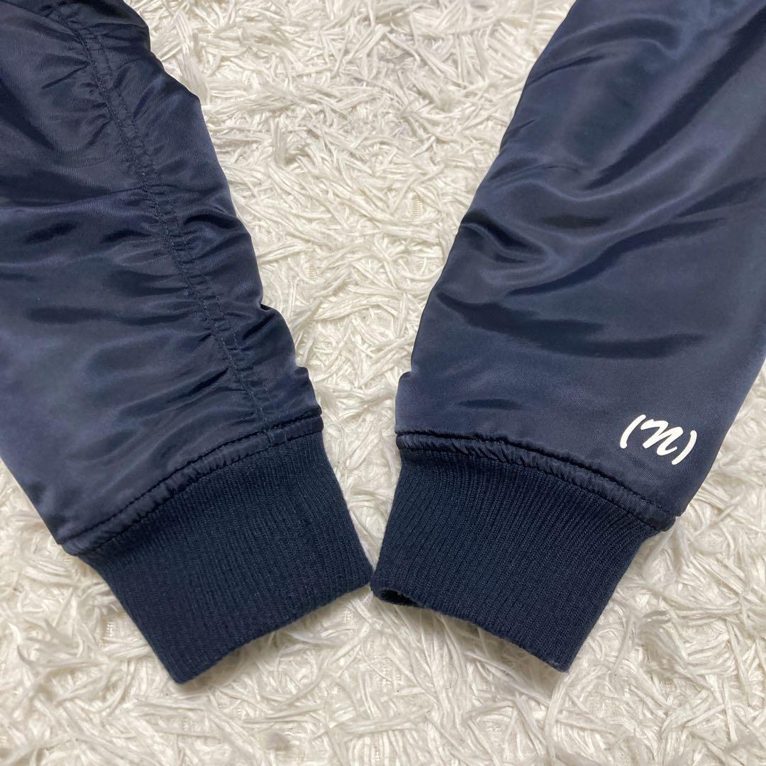 希少サイズ　美品✨ナンバーナイン　ボンバージャケット　L 音符　ダブルジップ 紺