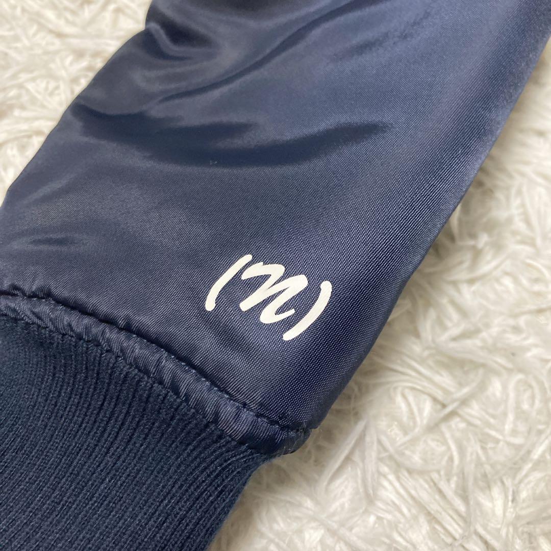 希少サイズ　美品✨ナンバーナイン　ボンバージャケット　L 音符　ダブルジップ 紺