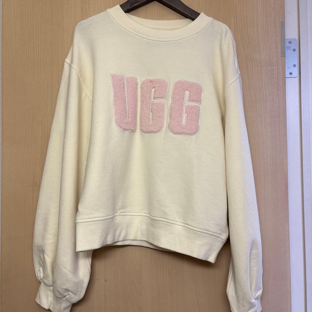UGGロゴトレーナー　白XS
