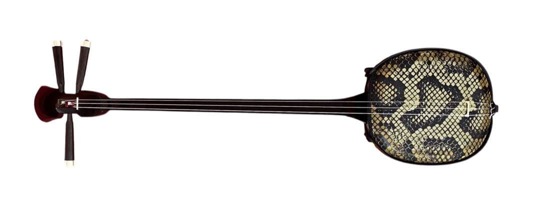 沖縄三線 本体 人工皮革 ヘビ革模様