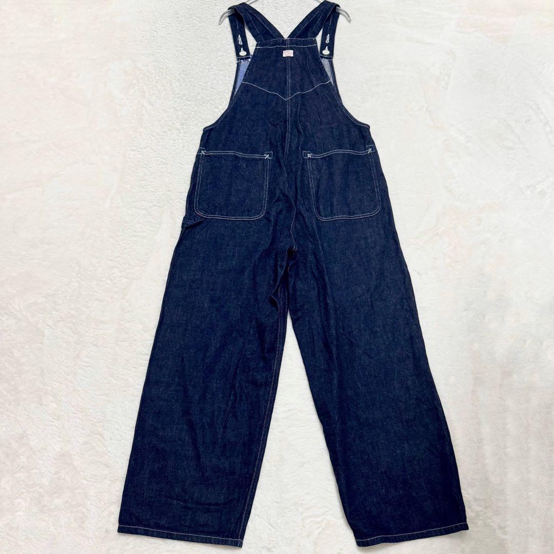 快晴堂 デニム サロペット オーバーオール 日本製 インディゴ 水玉 サイズ2