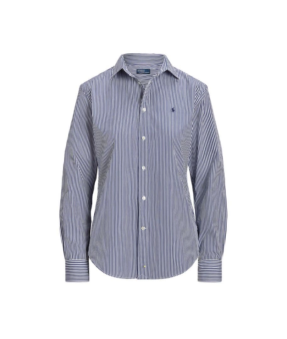 【美品】　ポロラルフローレン　ストライプシャツ　ブルー　8 M