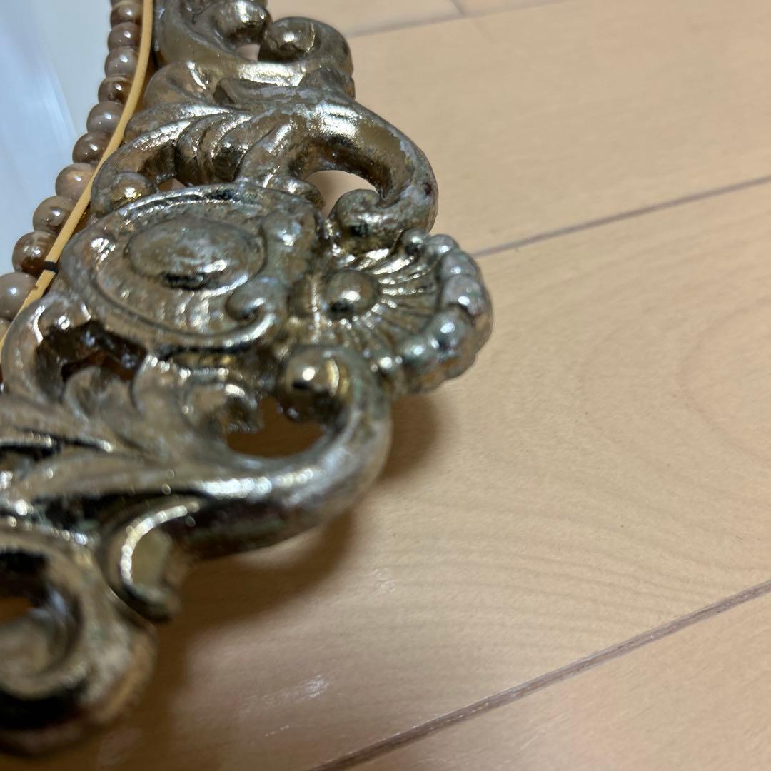 ★vintageミラー鏡アンティーク調 ウォールミラー 壁掛け 楕円大型 美容室