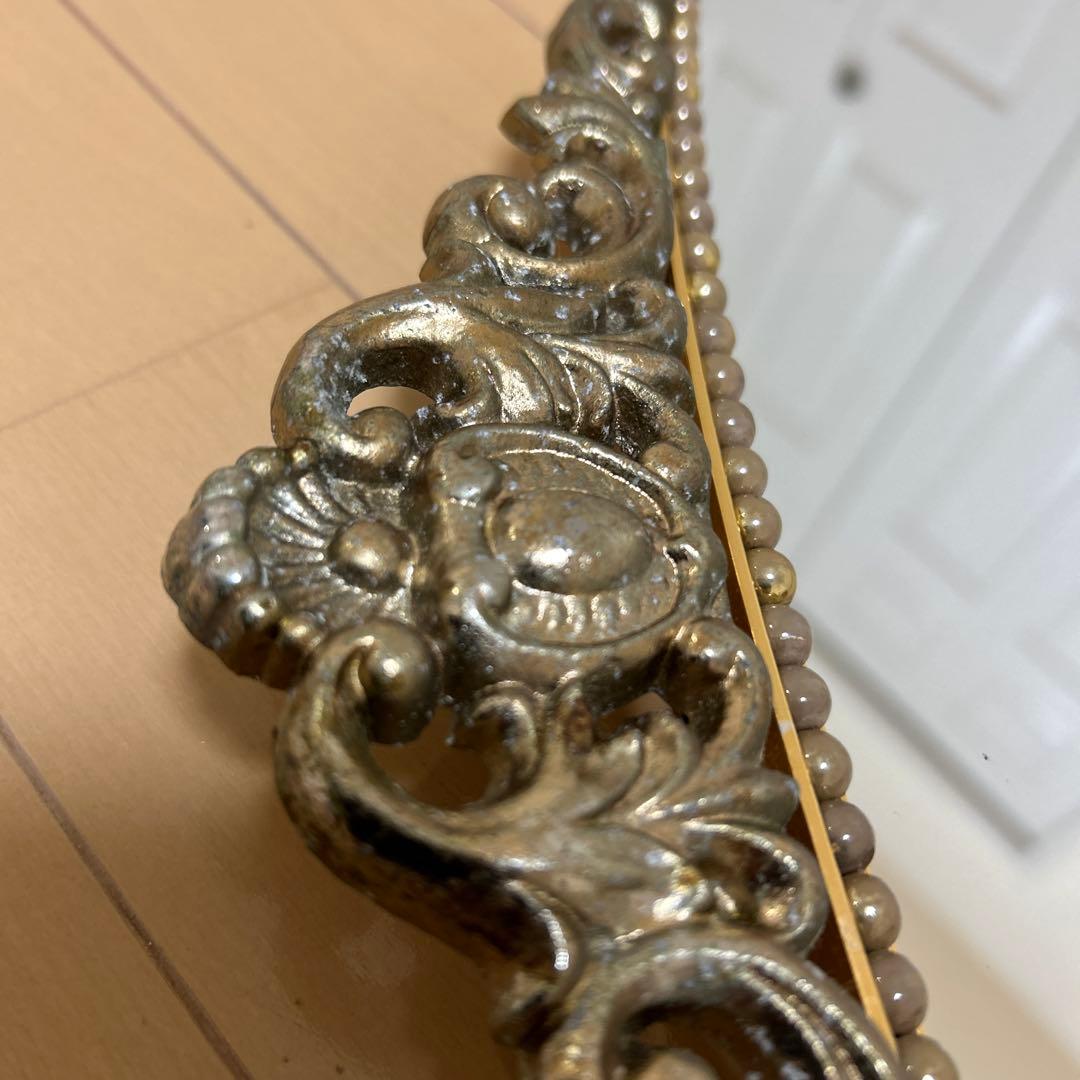 ★vintageミラー鏡アンティーク調 ウォールミラー 壁掛け 楕円大型 美容室