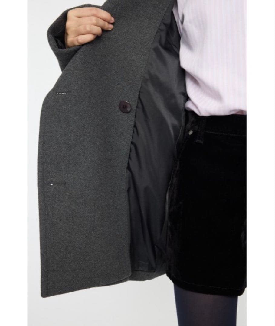 moussy DOUBLE BREASTED MID コート　チャコール　1