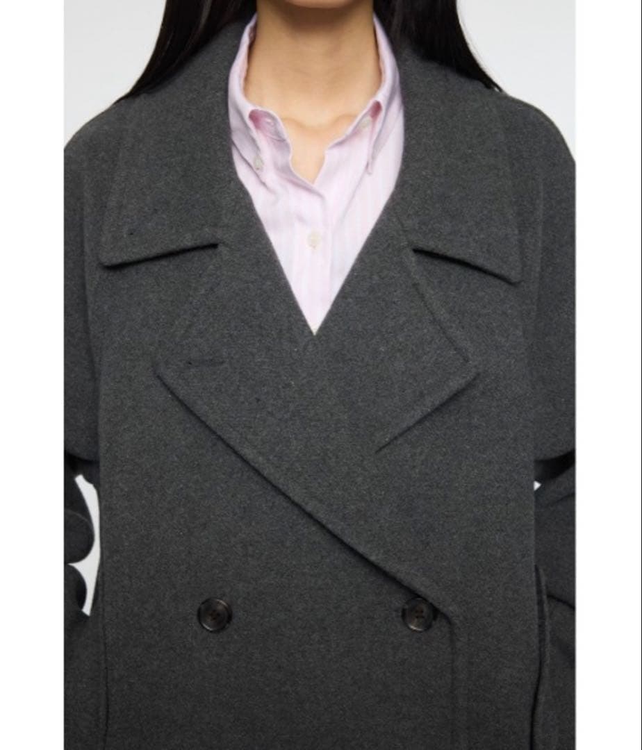 moussy DOUBLE BREASTED MID コート　チャコール　1