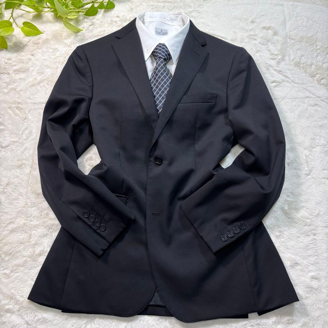 BURBERRY BLACK LABEL黒 2B 38LメンズSuper100'