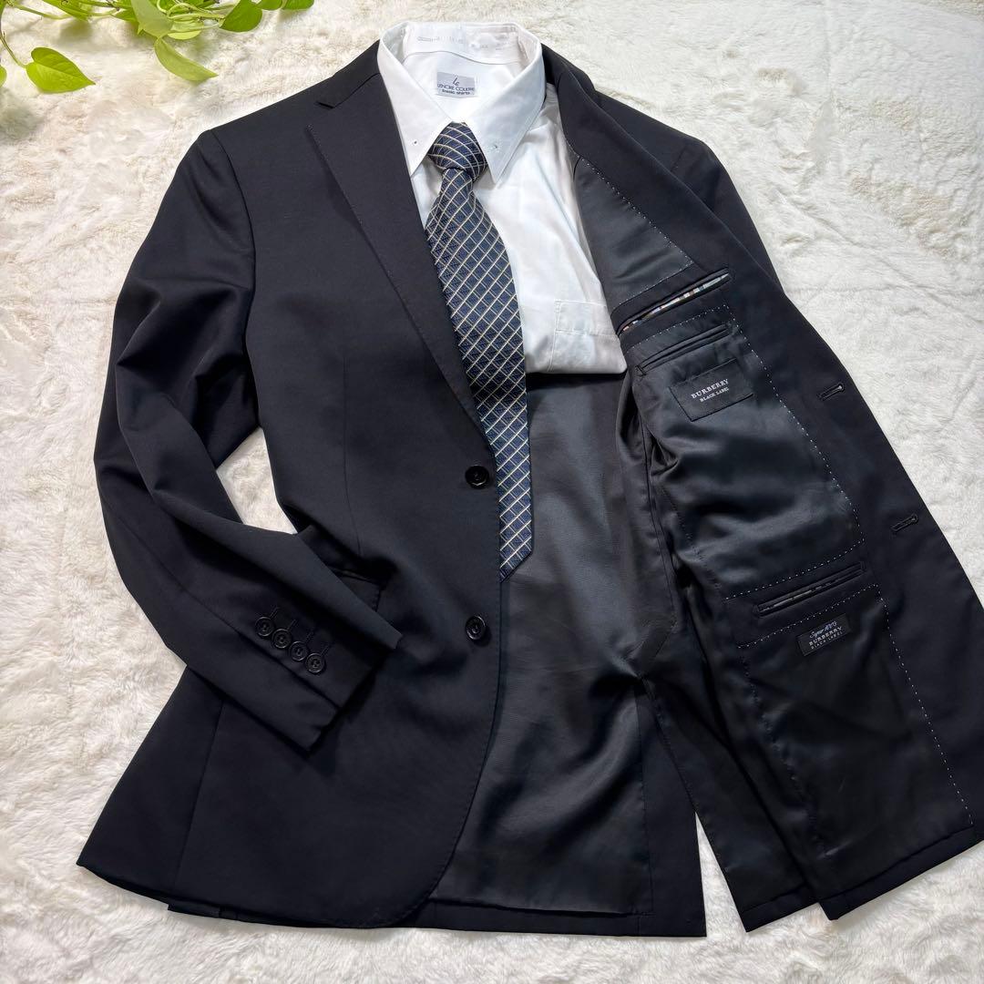 BURBERRY BLACK LABEL黒 2B 38LメンズSuper100'