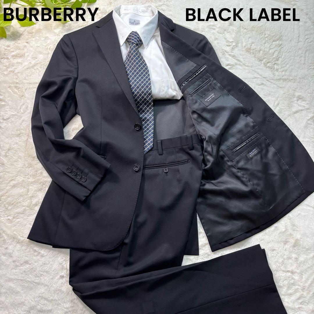 BURBERRY BLACK LABEL黒 2B 38LメンズSuper100'