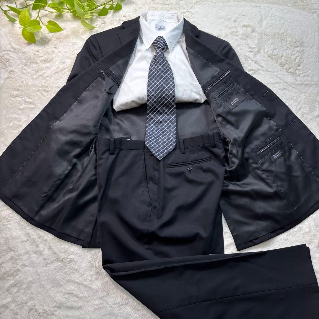 BURBERRY BLACK LABEL黒 2B 38LメンズSuper100'